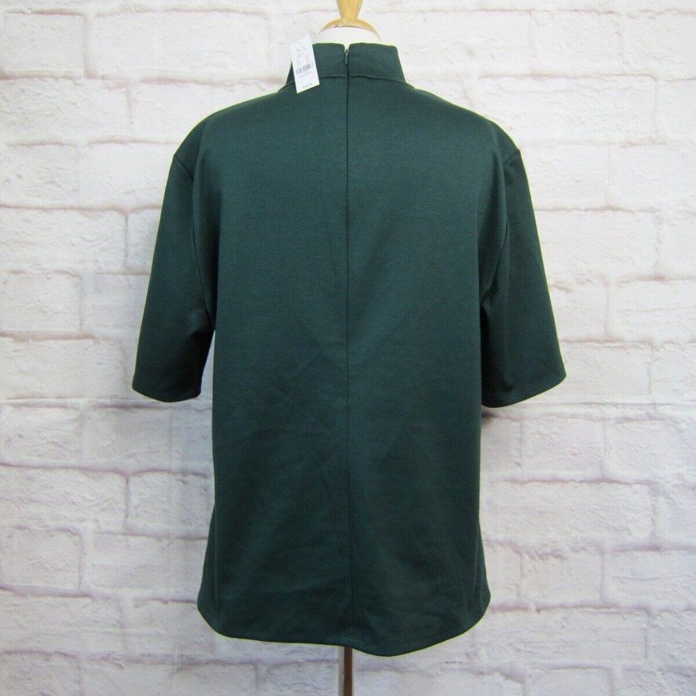 7th Avenue Design Studio NY & Co Green Ponte Knit S/S Mock Neck Top XXL NWT - Picture 5 of 7